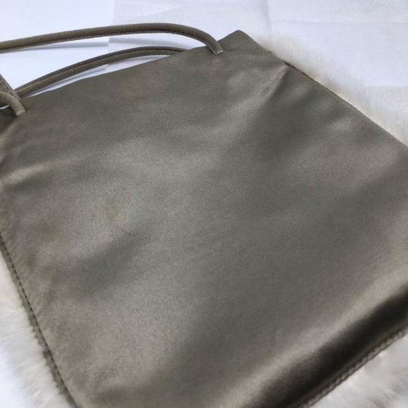 PRADA Silver Satin and Mink-Trimmed Small Mini Handbag Raso Evening Bag - Picture 11 of 11